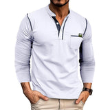 Men's Long Sleeve Color Matching Shirt - AL MONI EXPRESS