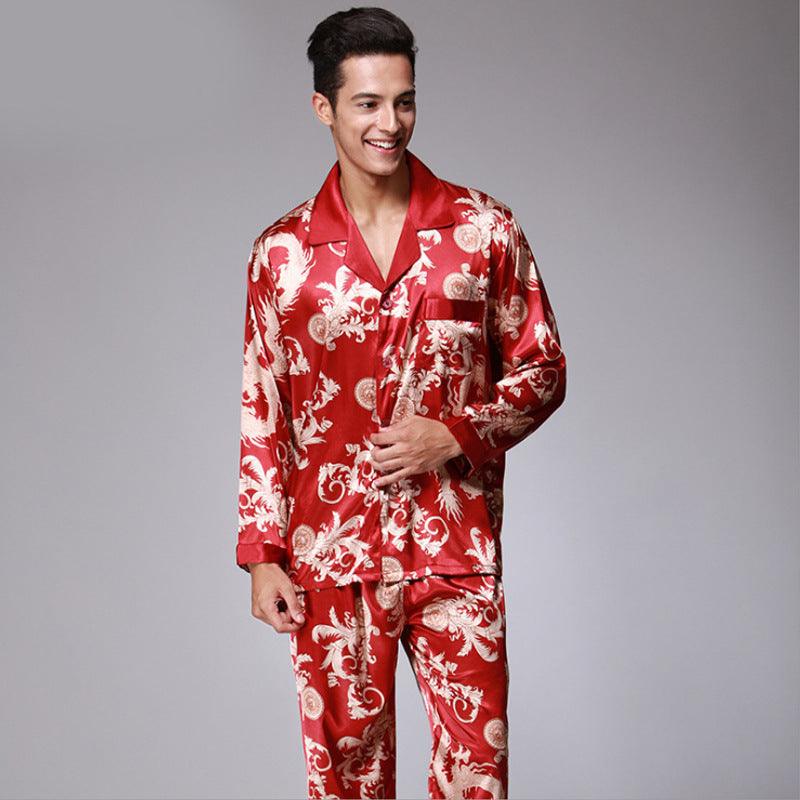 Men's Long Sleeve Pants Pajamas Set - Almoni Express