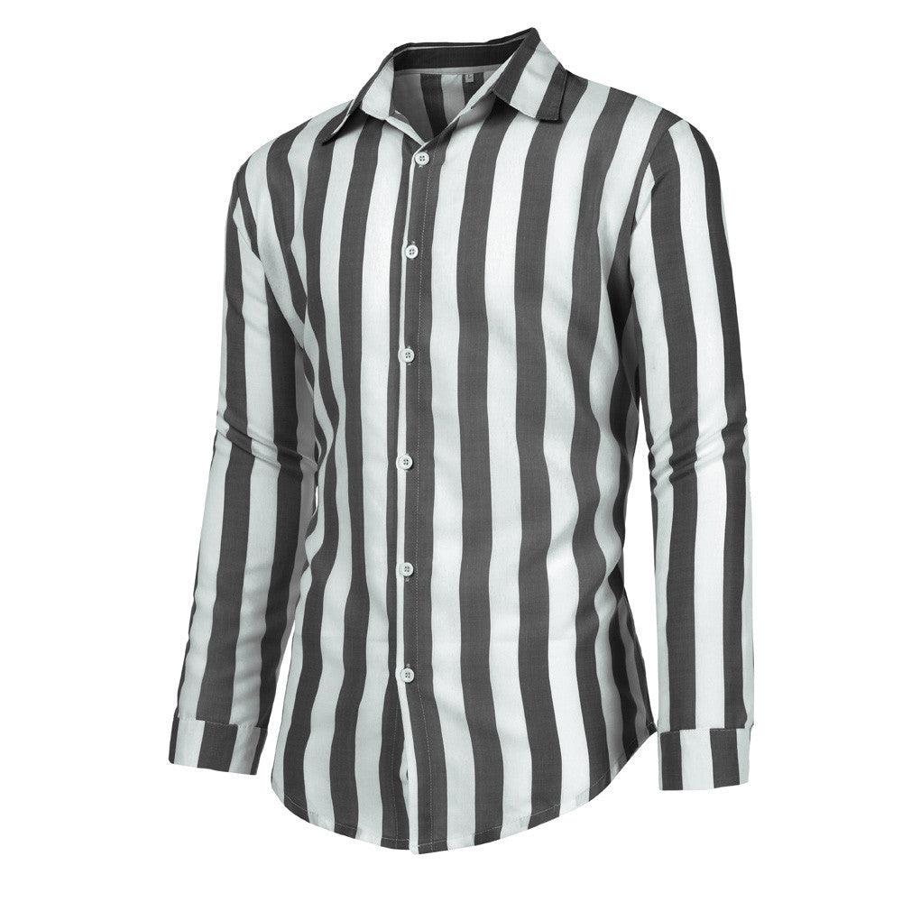 Men's long sleeve striped shirt - AL MONI EXPRESS