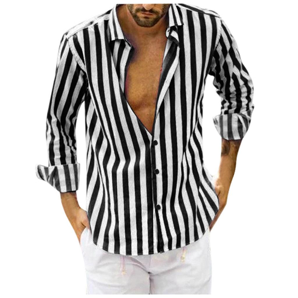 Men's long sleeve striped shirt - AL MONI EXPRESS