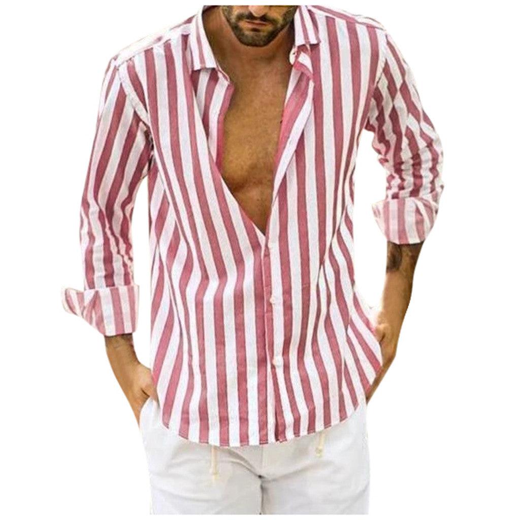 Men's long sleeve striped shirt - AL MONI EXPRESS