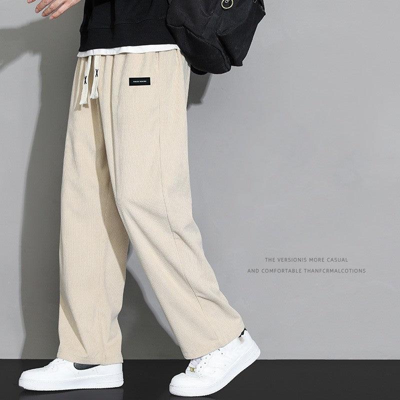 Men's Pants Loose Casual Wide-leg Trousers - Almoni Express