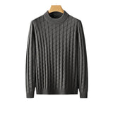 Men's Plus Size Knitted Sweater Loose Round Neck Bottoming Shirt - Almoni Express