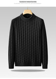 Men's Plus Size Knitted Sweater Loose Round Neck Bottoming Shirt - Almoni Express