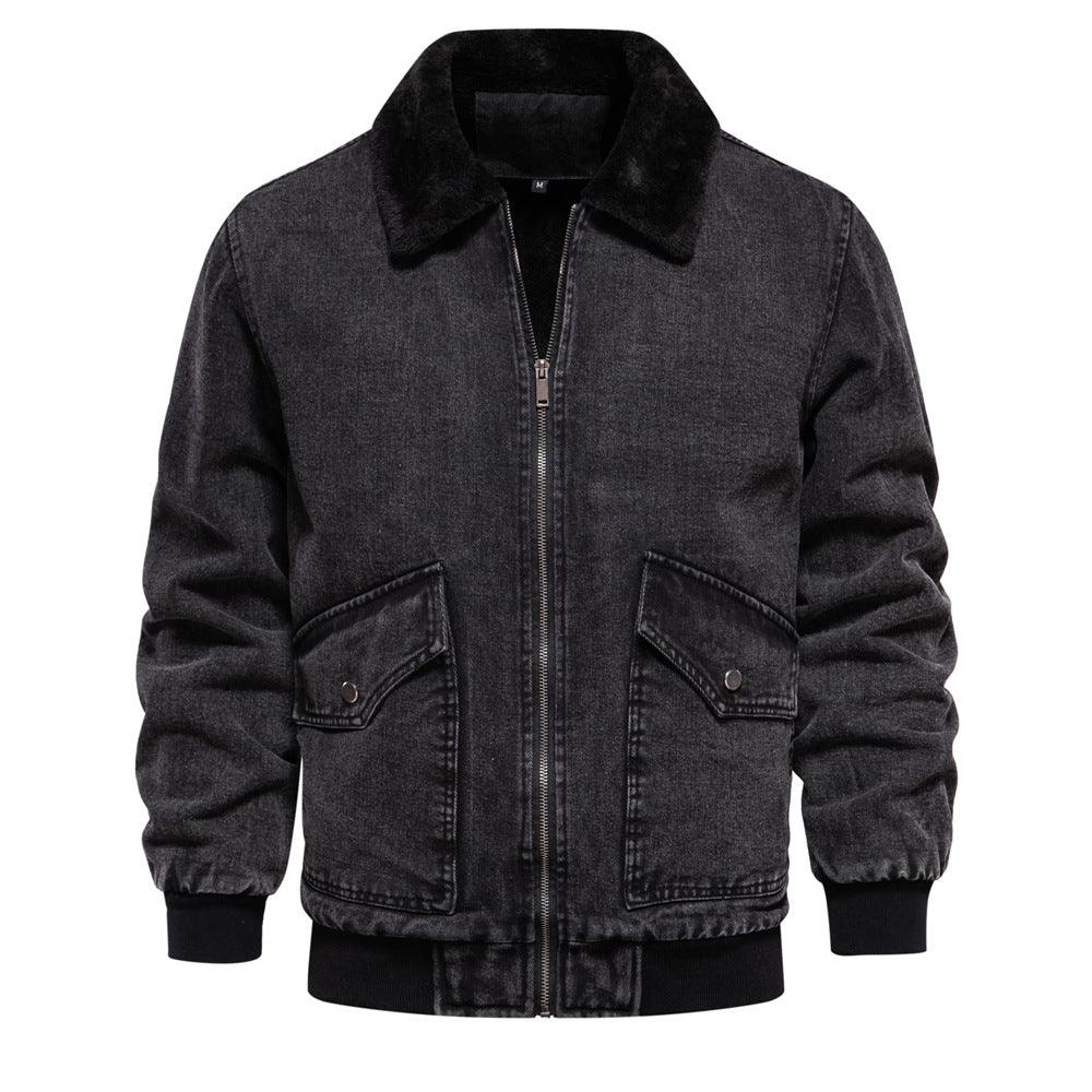 Men's Plush Denim Jacket In European Size - AL MONI EXPRESS