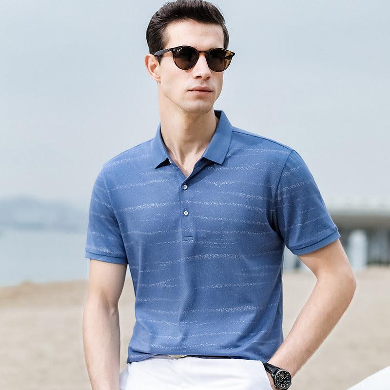 Men's polo shirt with Lapel stripes - AL MONI EXPRESS