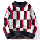 Men's Round Neck Multicolor Sweater Simple Knitwear - Almoni Express