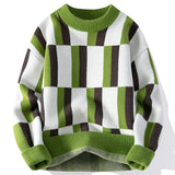 Men's Round Neck Multicolor Sweater Simple Knitwear - Almoni Express