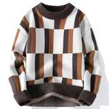 Men's Round Neck Multicolor Sweater Simple Knitwear - Almoni Express