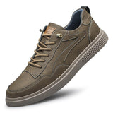 Men's Round Toe Board Cowhide Breathable Shoes - AL MONI EXPRESS