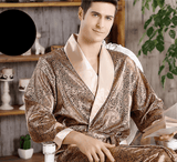 Men's silk nightgown summer - Almoni Express