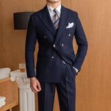 Men's Slim Double Breasted Suit - AL MONI EXPRESS