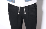 Men's small feet nine pants casual pants Harlan pants beam pants - Almoni Express