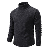 Men's Solid Color Sweater Casual Slim Fit - Almoni Express