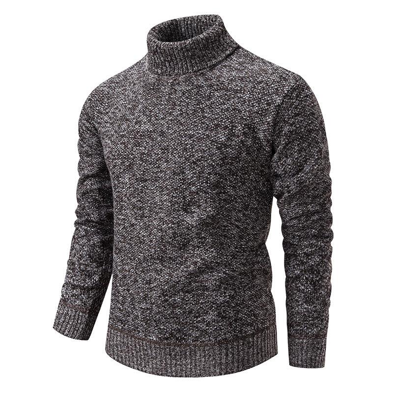 Men's Solid Color Sweater Casual Slim Fit - Almoni Express