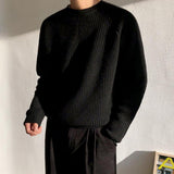 Men's Solid Color Sweater Coat - Almoni Express