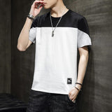 Men's stitching loose casual T-shirt - AL MONI EXPRESS