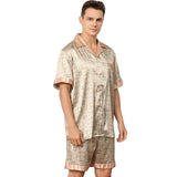 Men's Summer Printed Short-sleeved Shorts Pajamas - AL MONI EXPRESS