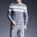 Men's Sweater All-match All-match Sweater Striped Sweater Men - Almoni Express