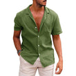 Men's Tops Casual Button Down Shirt Short Sleeve Beach Shirt Summer Mens Clothing - AL MONI EXPRESS