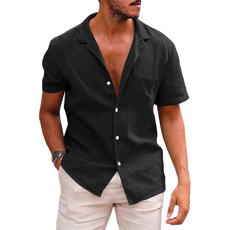 Men's Tops Casual Button Down Shirt Short Sleeve Beach Shirt Summer Mens Clothing - AL MONI EXPRESS