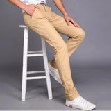 Men's trousers straight slim casual pants show dress - Almoni Express