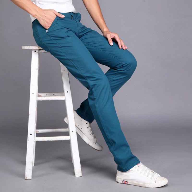 Men's trousers straight slim casual pants show dress - Almoni Express