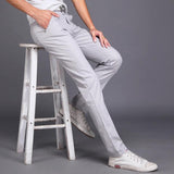 Men's trousers straight slim casual pants show dress - Almoni Express