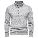 Men's Turtleneck Buttons Pullover Casual Loose - Almoni Express