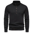 Men's Turtleneck Buttons Pullover Casual Loose - Almoni Express