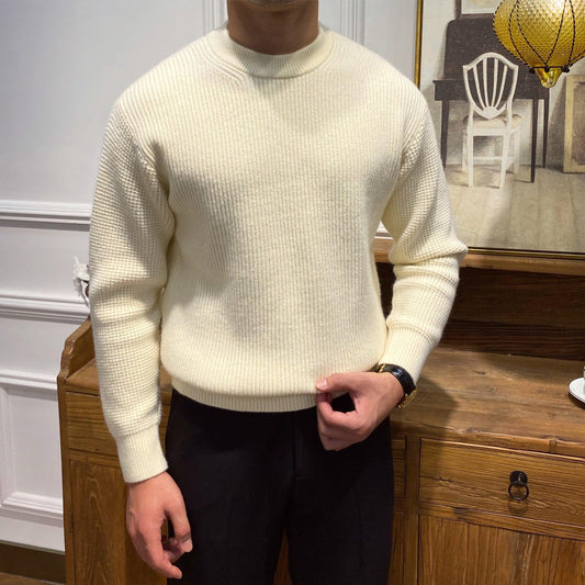 Men's Warm Knit Sweater For Autumn And Winter - Almoni Express