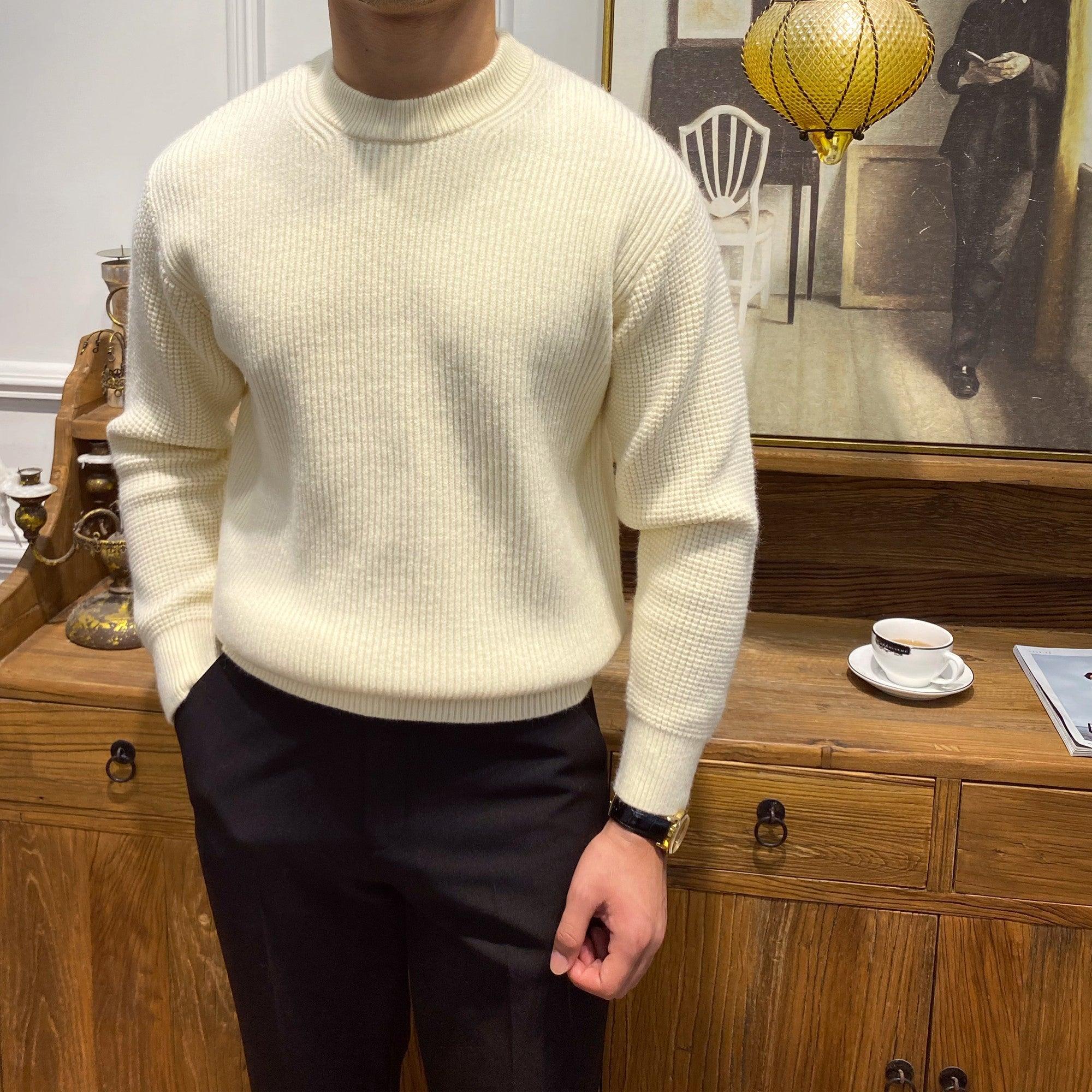 Men's Warm Knit Sweater For Autumn And Winter - Almoni Express