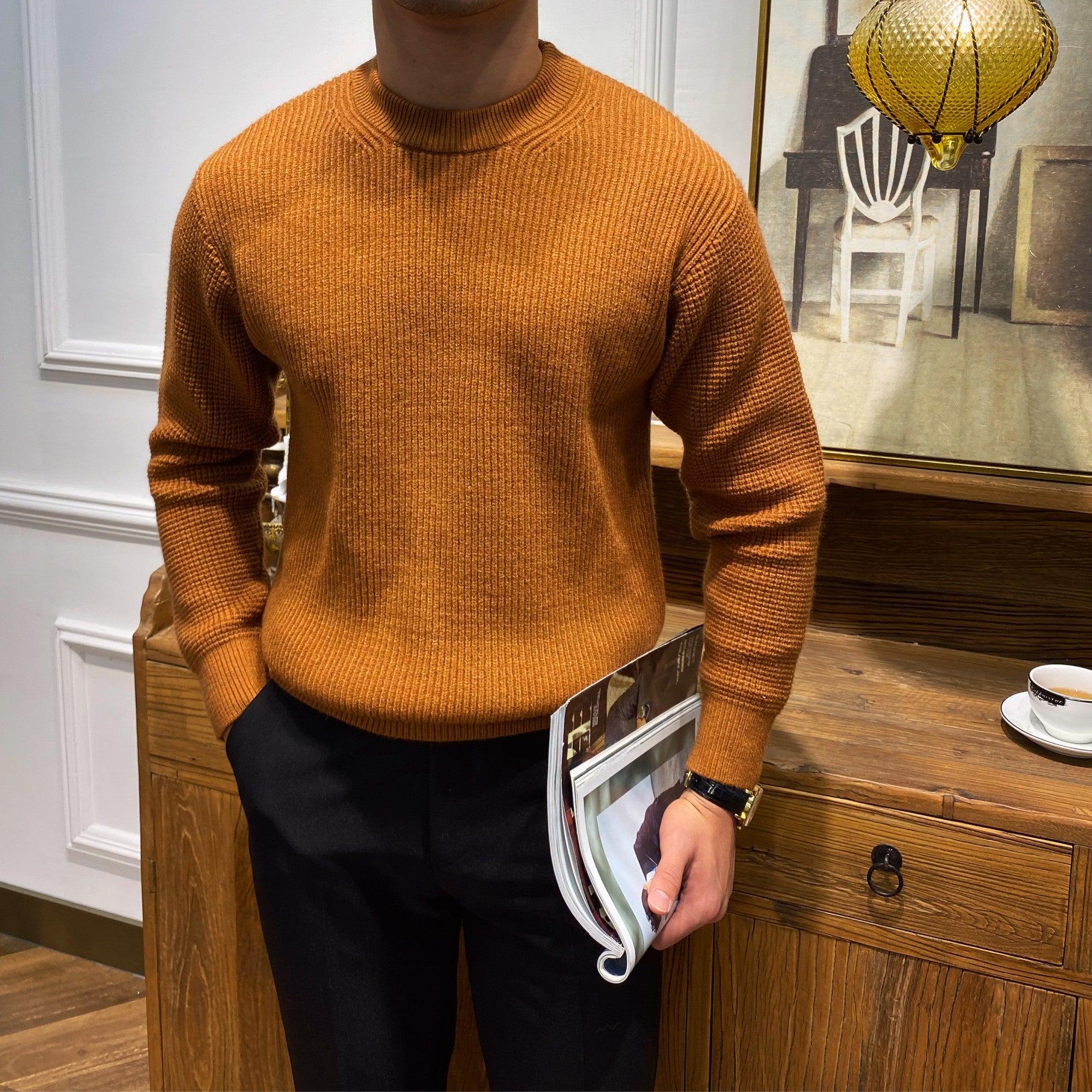 Men's Warm Knit Sweater For Autumn And Winter - Almoni Express