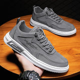 Men Sneakers Lace-up Letter Print Platform Canvas Shoes Sports - AL MONI EXPRESS