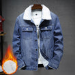 Mens Blue Padded Casual College Jacket - AL MONI EXPRESS