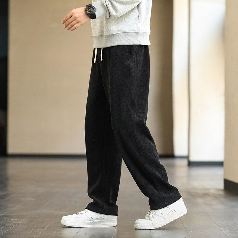 Mens Fashion Casual Loose Straight Leg Trousers - Almoni Express