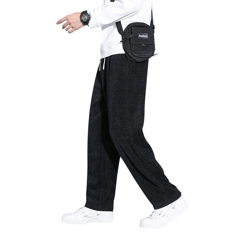 Mens Fashion Casual Loose Straight Leg Trousers - Almoni Express