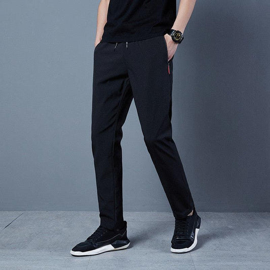 Mens Fashion Solid Color Loose Casual Pants - Almoni Express