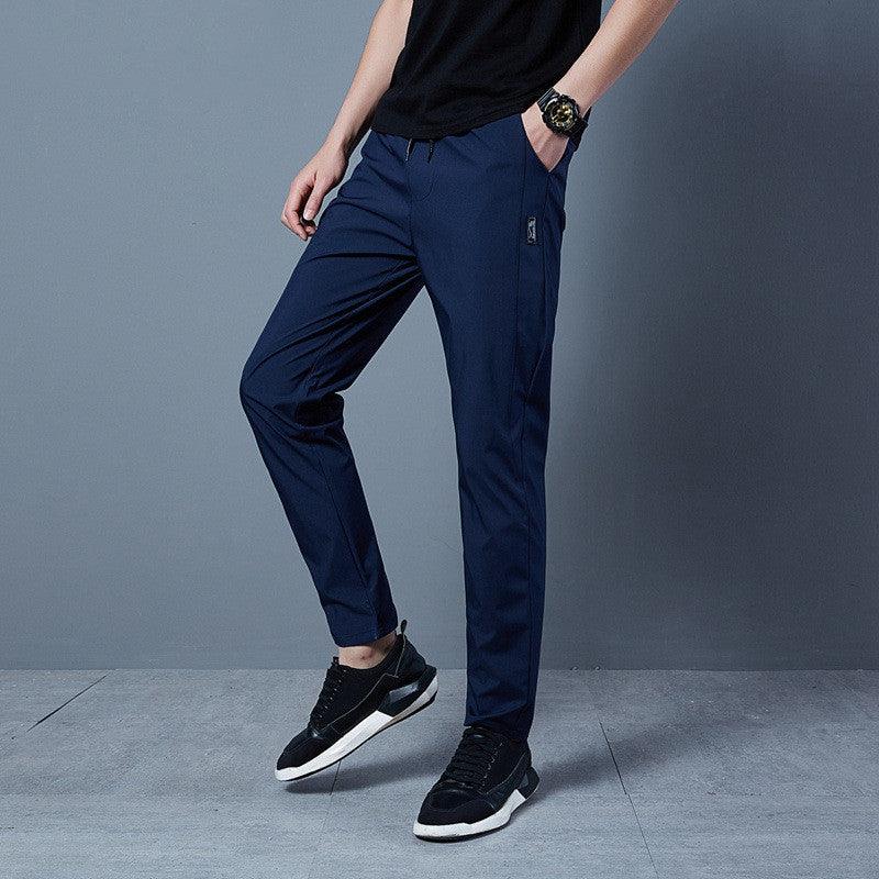 Mens Fashion Solid Color Loose Casual Pants - Almoni Express