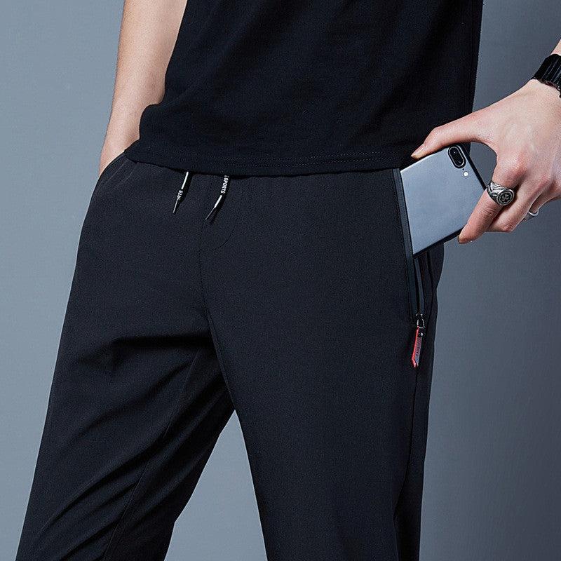 Mens Fashion Solid Color Loose Casual Pants - Almoni Express