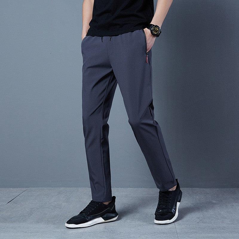 Mens Fashion Solid Color Loose Casual Pants - Almoni Express