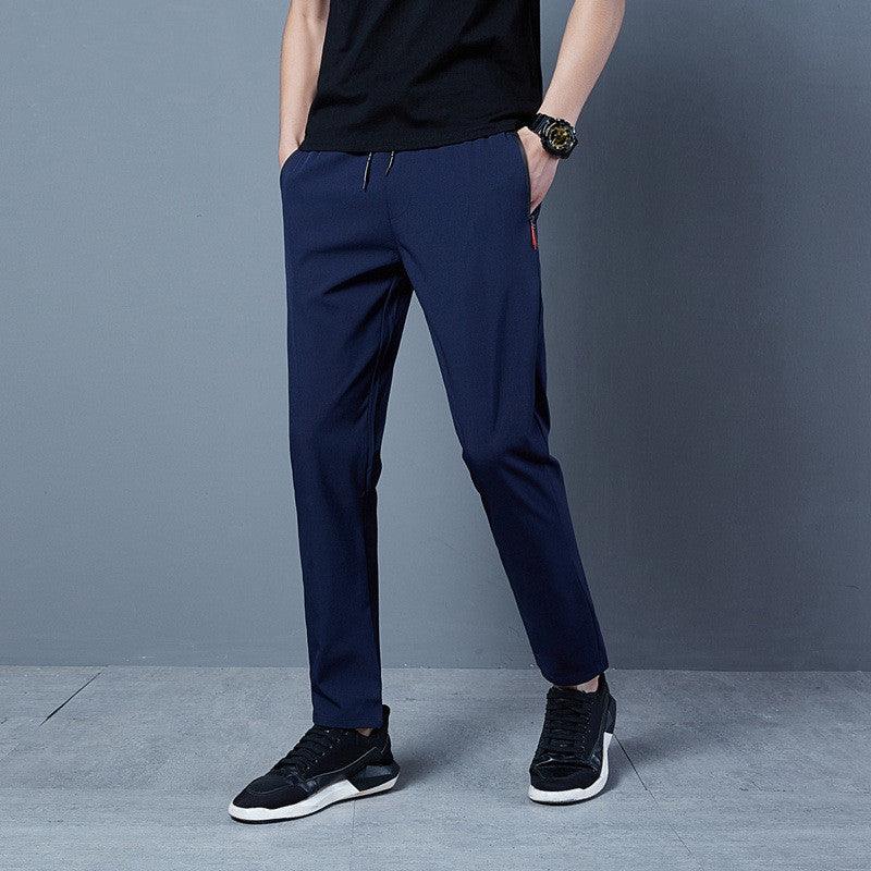 Mens Fashion Solid Color Loose Casual Pants - Almoni Express