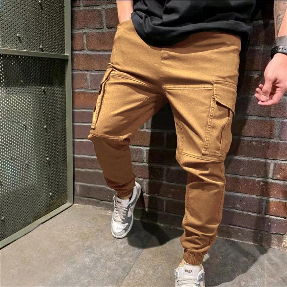 Mens Sports Pants With Pockets Casual Cargo Trousers - AL MONI EXPRESS