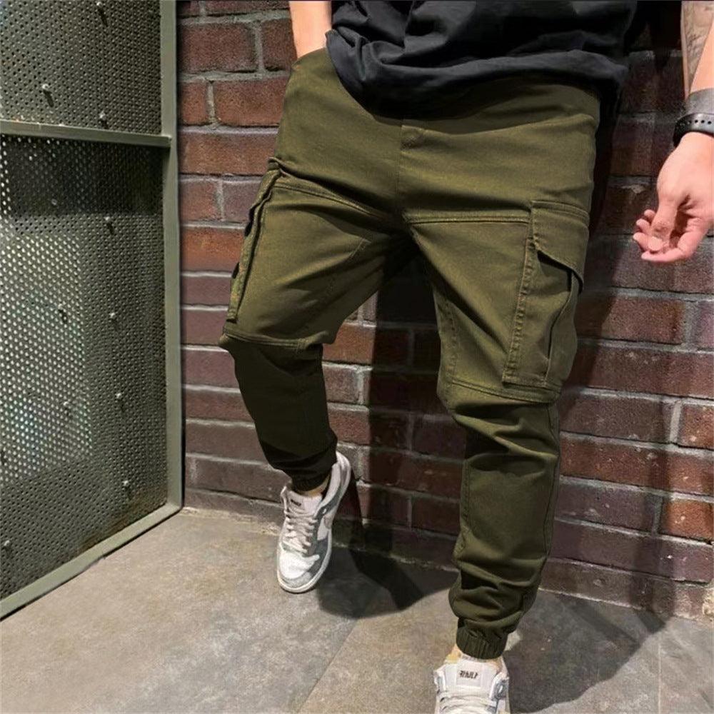 Mens Sports Pants With Pockets Casual Cargo Trousers - AL MONI EXPRESS