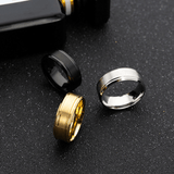 Mens Wedding Rings Black Sliver Gold Pure 8MM Rings - AL MONI EXPRESS