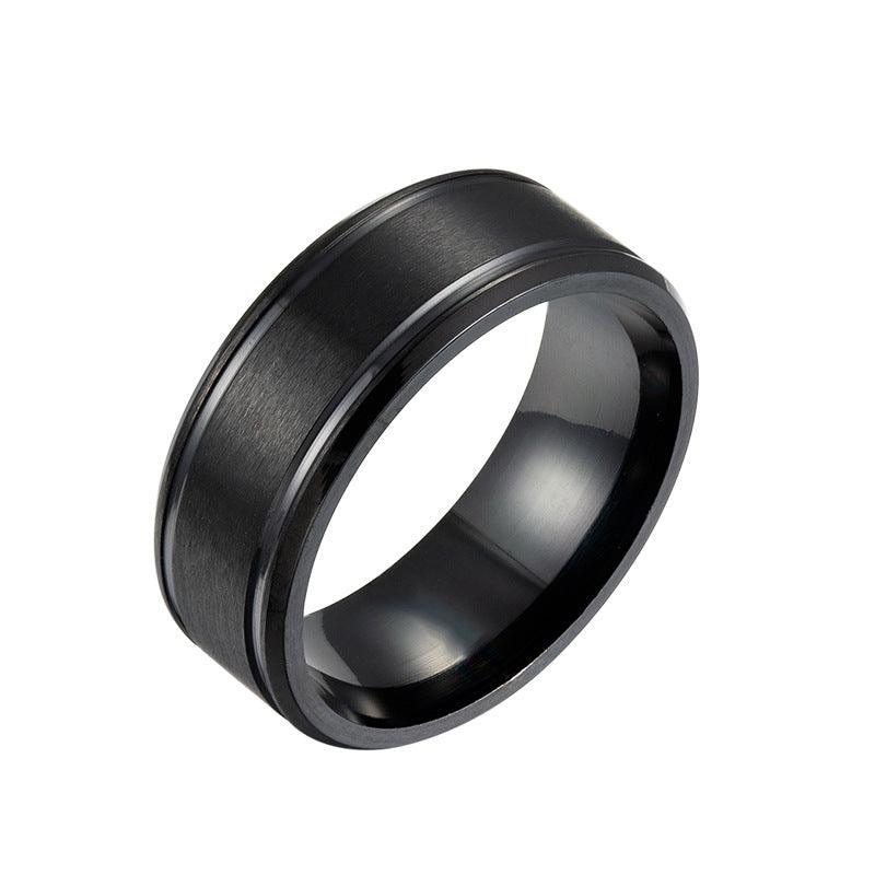 Mens Wedding Rings Black Sliver Gold Pure 8MM Rings - AL MONI EXPRESS