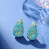 Micro-inlaid Diamond Super Flash Water Drop Ear Studs Light Luxury High-end Sense - AL MONI EXPRESS