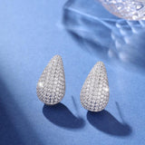 Micro-inlaid Diamond Super Flash Water Drop Ear Studs Light Luxury High-end Sense - AL MONI EXPRESS