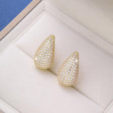 Micro-inlaid Diamond Super Flash Water Drop Ear Studs Light Luxury High-end Sense - AL MONI EXPRESS