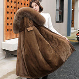 Mid-length Plus Velvet Thick Anti-season Korean Cotton Coat - Almoni Express